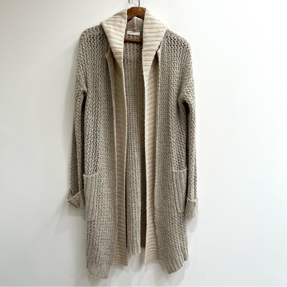 Anthropologie Sleeping On Snow Long Length Wool Blend Hooded Cardigan Sweater XS